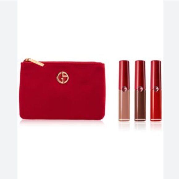 Giorgio Armani Other - NEW Giorgio Armani Lip Maestro Mini Liquid Lipstick 3-Piece Set Travel